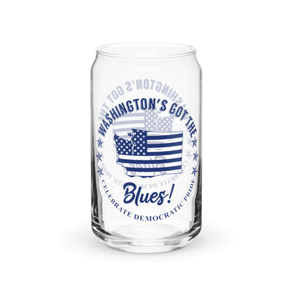 Washington Traditional flag can-shaped glass