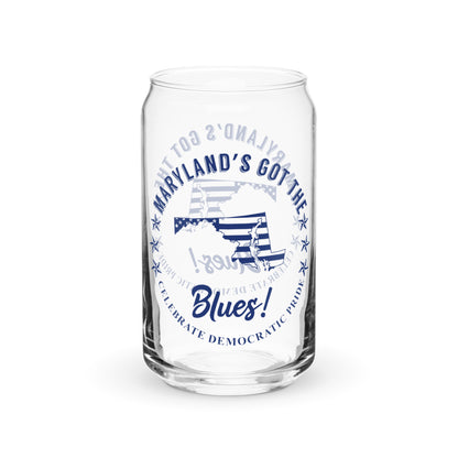 Maryland Traditional flag can-shaped glass