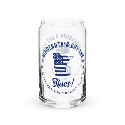 Minnesota Traditional flag can-shaped glass