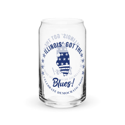 Illinois Swag flag can-shaped glass