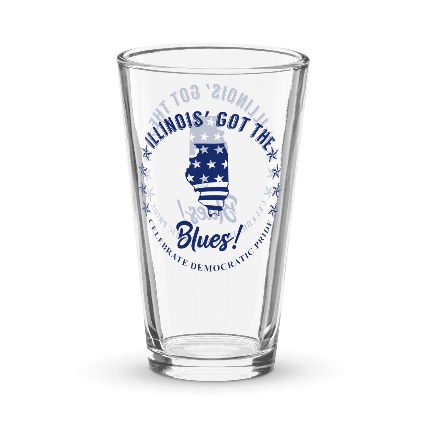 Illinois Swag flag shaker pint glass