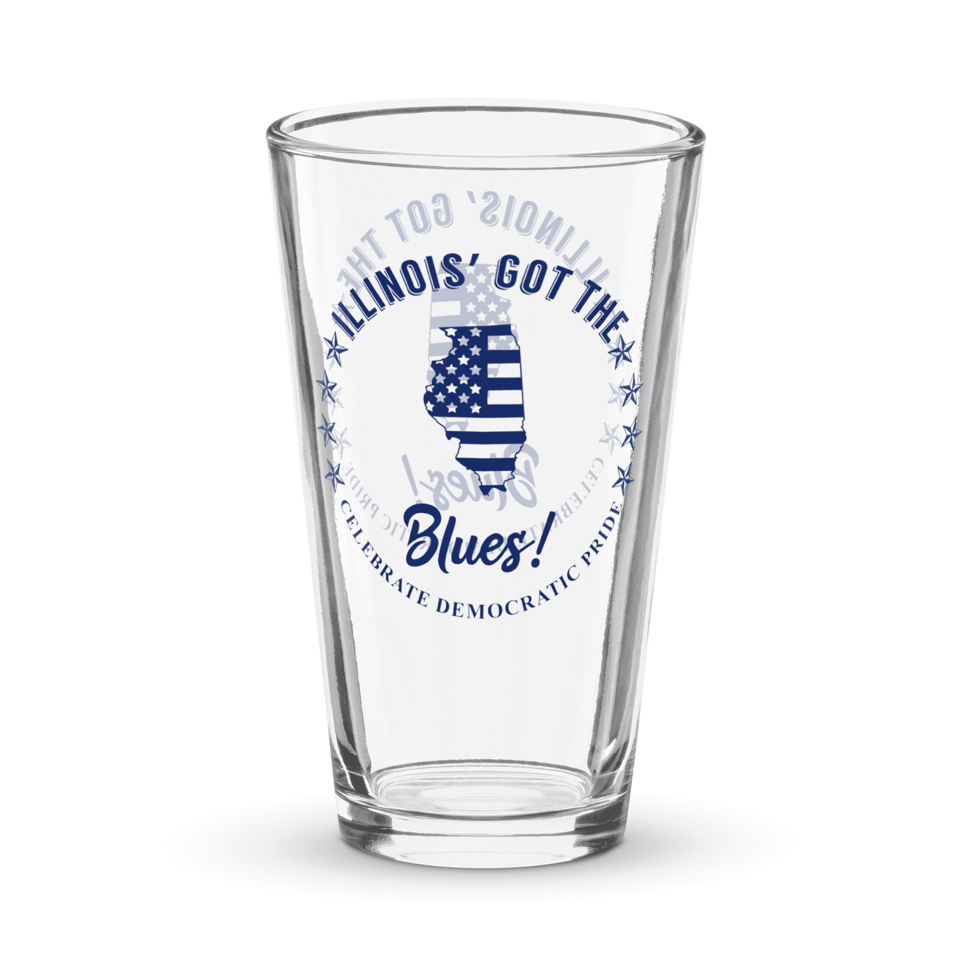 Illinois Traditional flag shaker pint glass