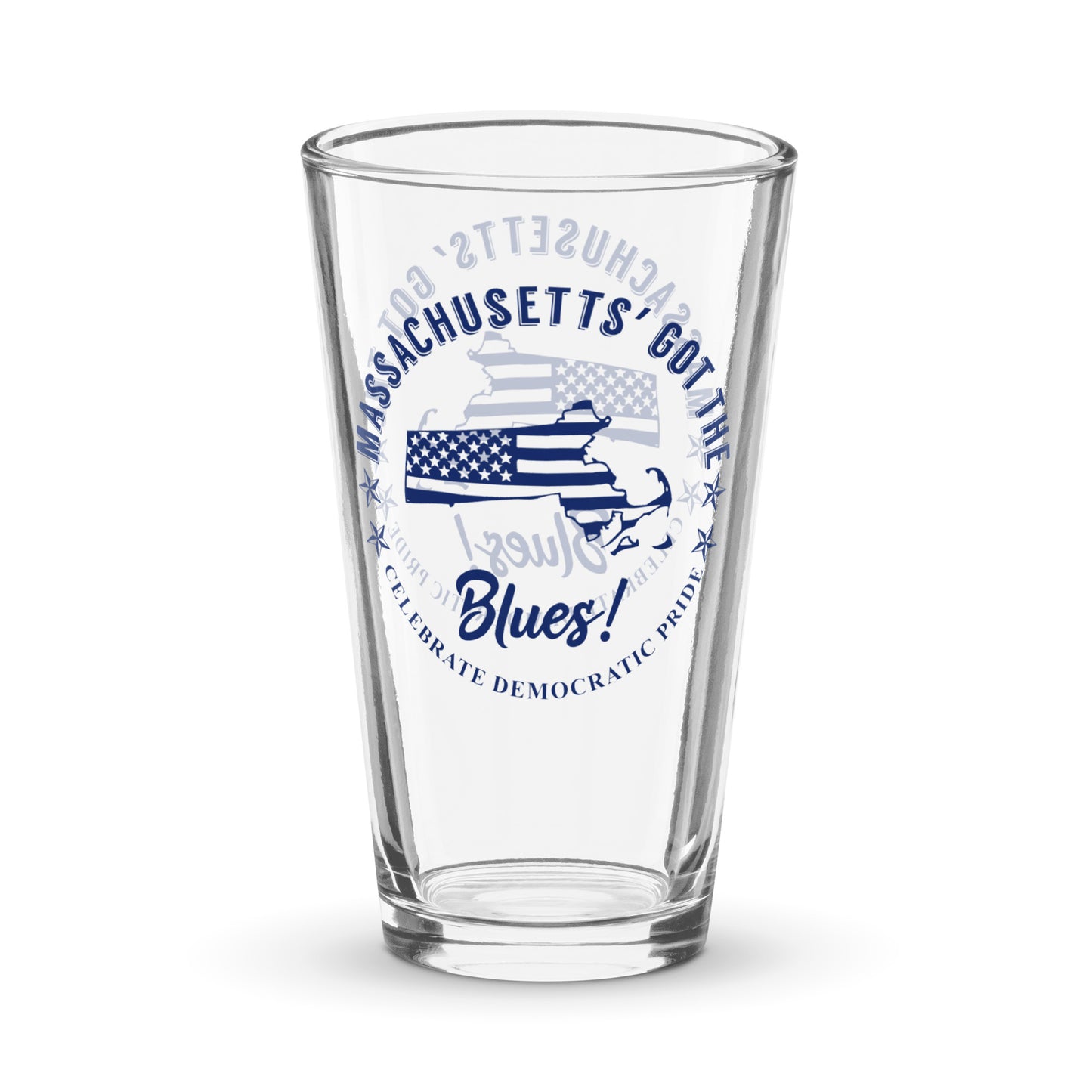 Massachusetts Traditional flag shaker pint glass