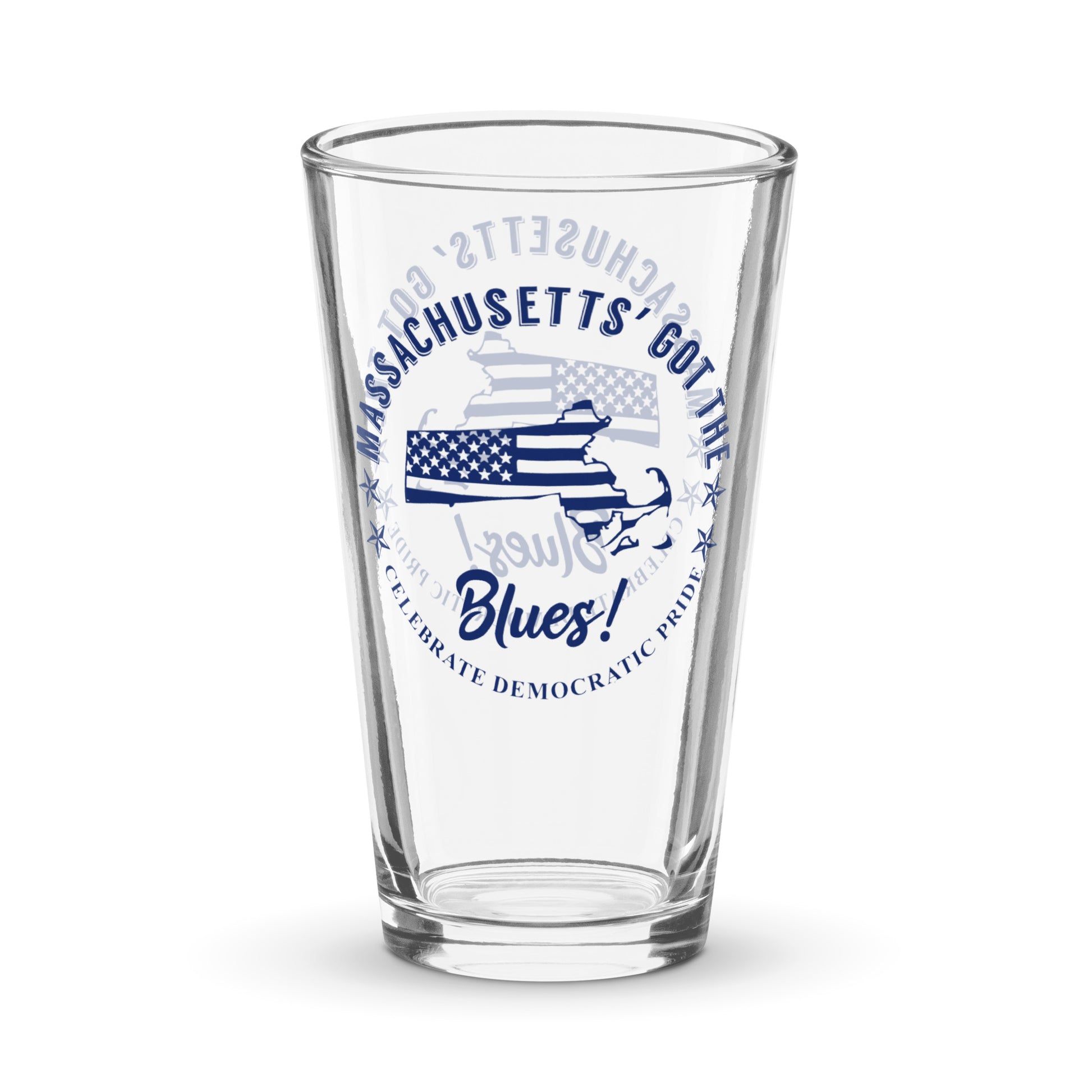 Massachusetts Traditional flag shaker pint glass