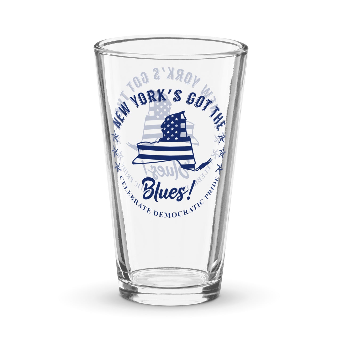 New York Traditional flag shaker pint glass