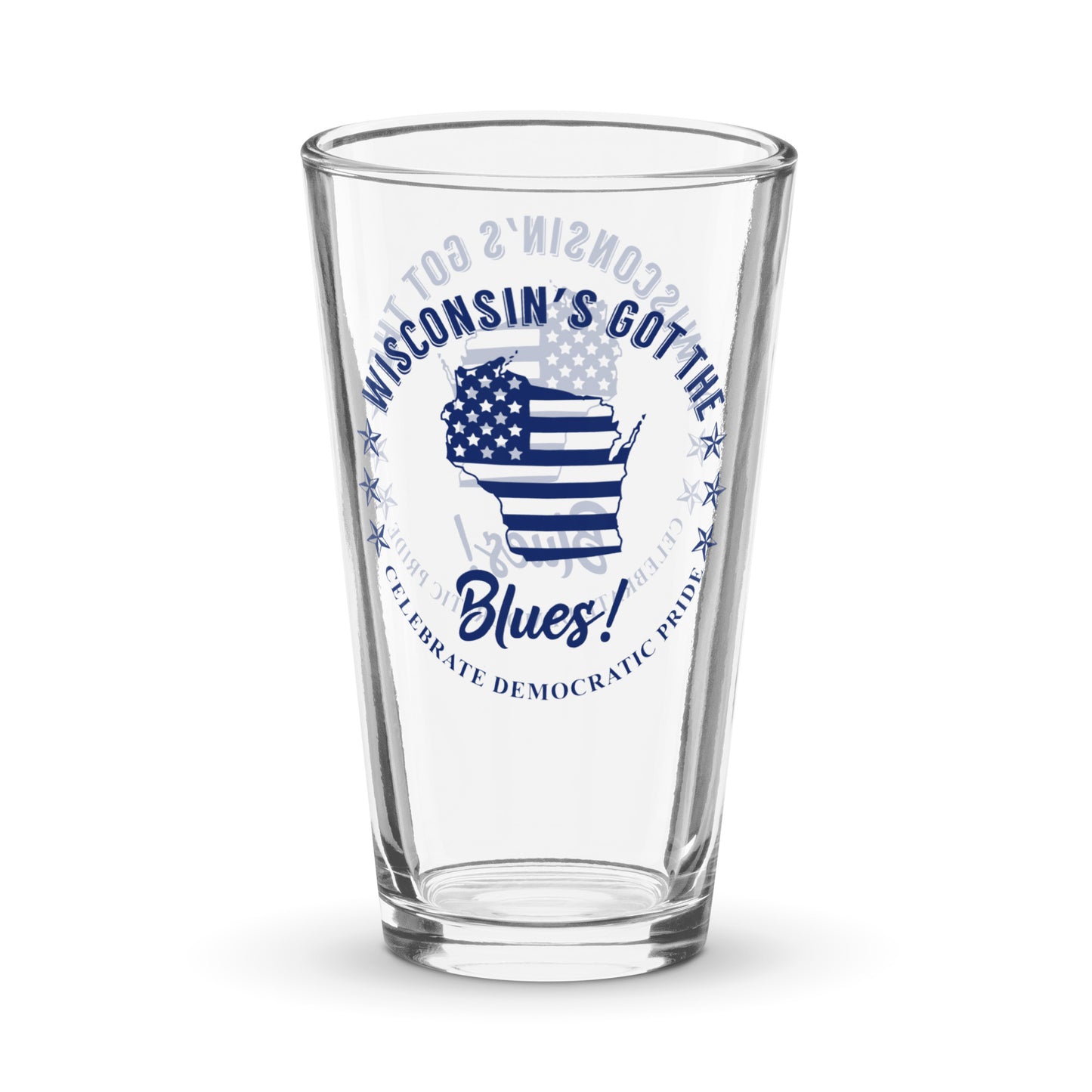 Wisconsin Traditional flag shaker pint glass