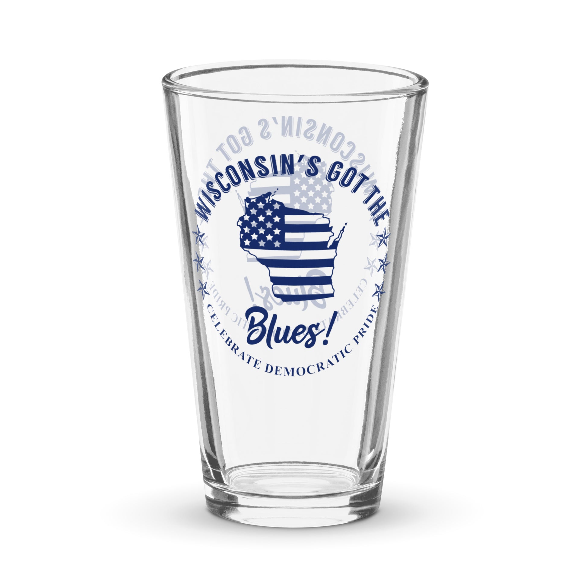 Wisconsin Traditional flag shaker pint glass