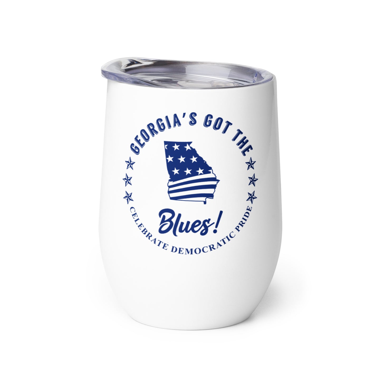 Georgia Swag flag wine tumbler left