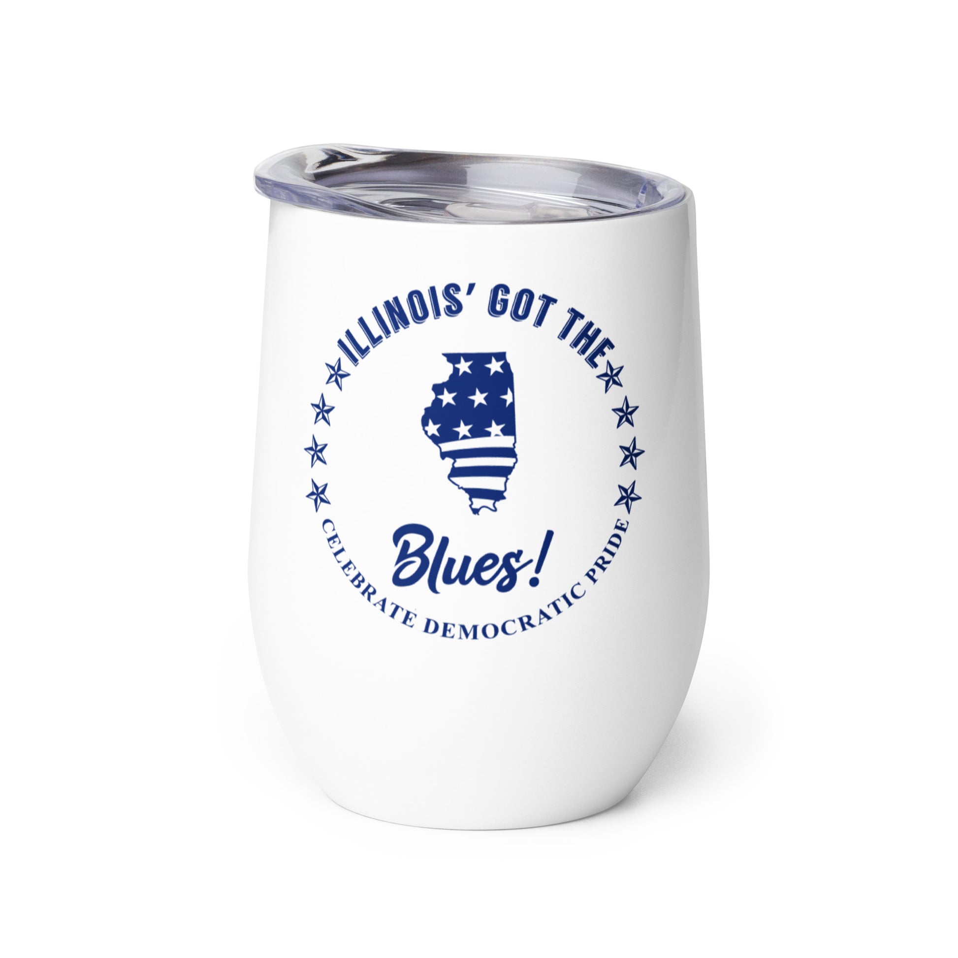 Illinois Swag flag wine tumbler left