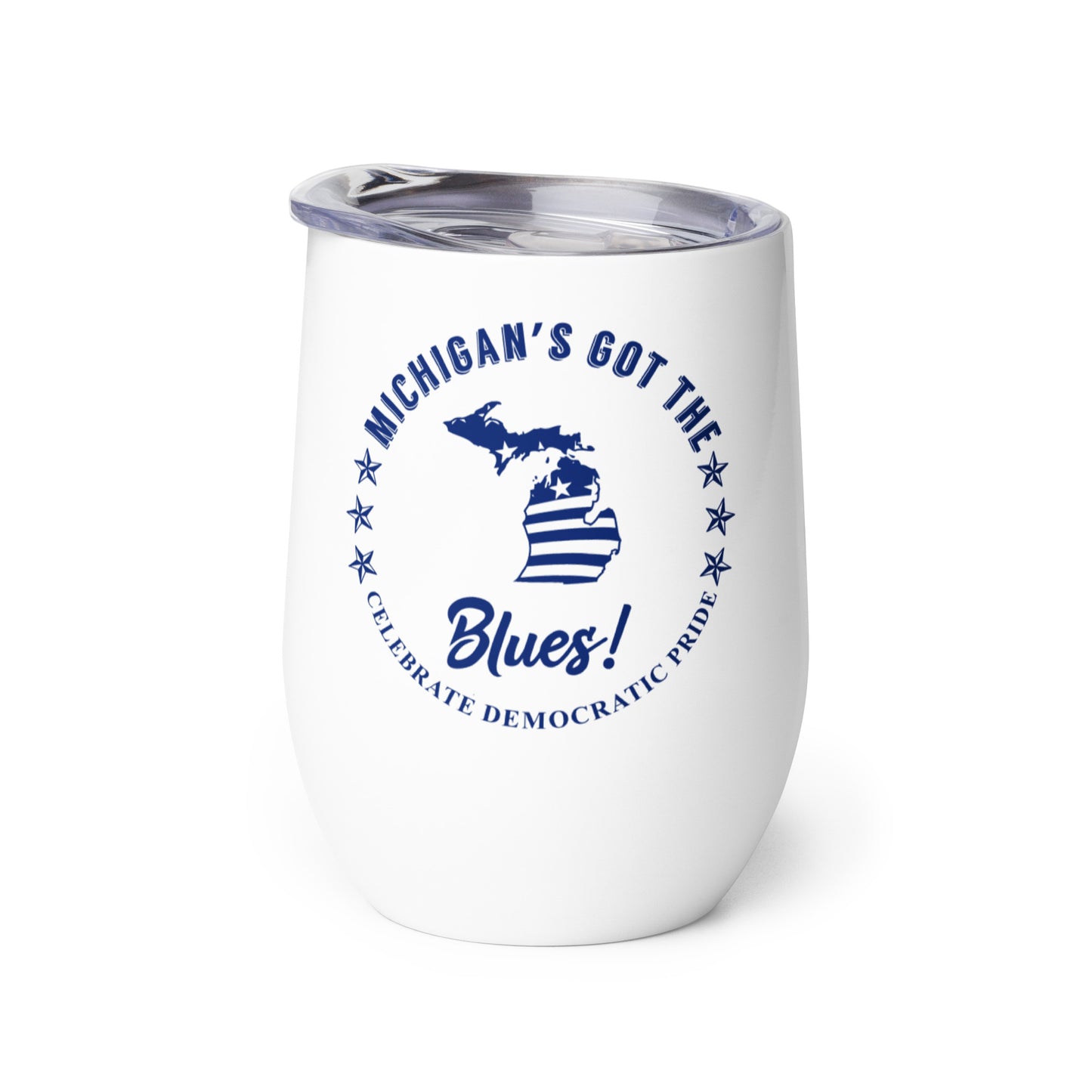 Michigan Swag flag wine tumbler left