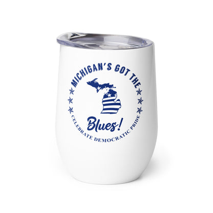 Michigan Swag flag wine tumbler left