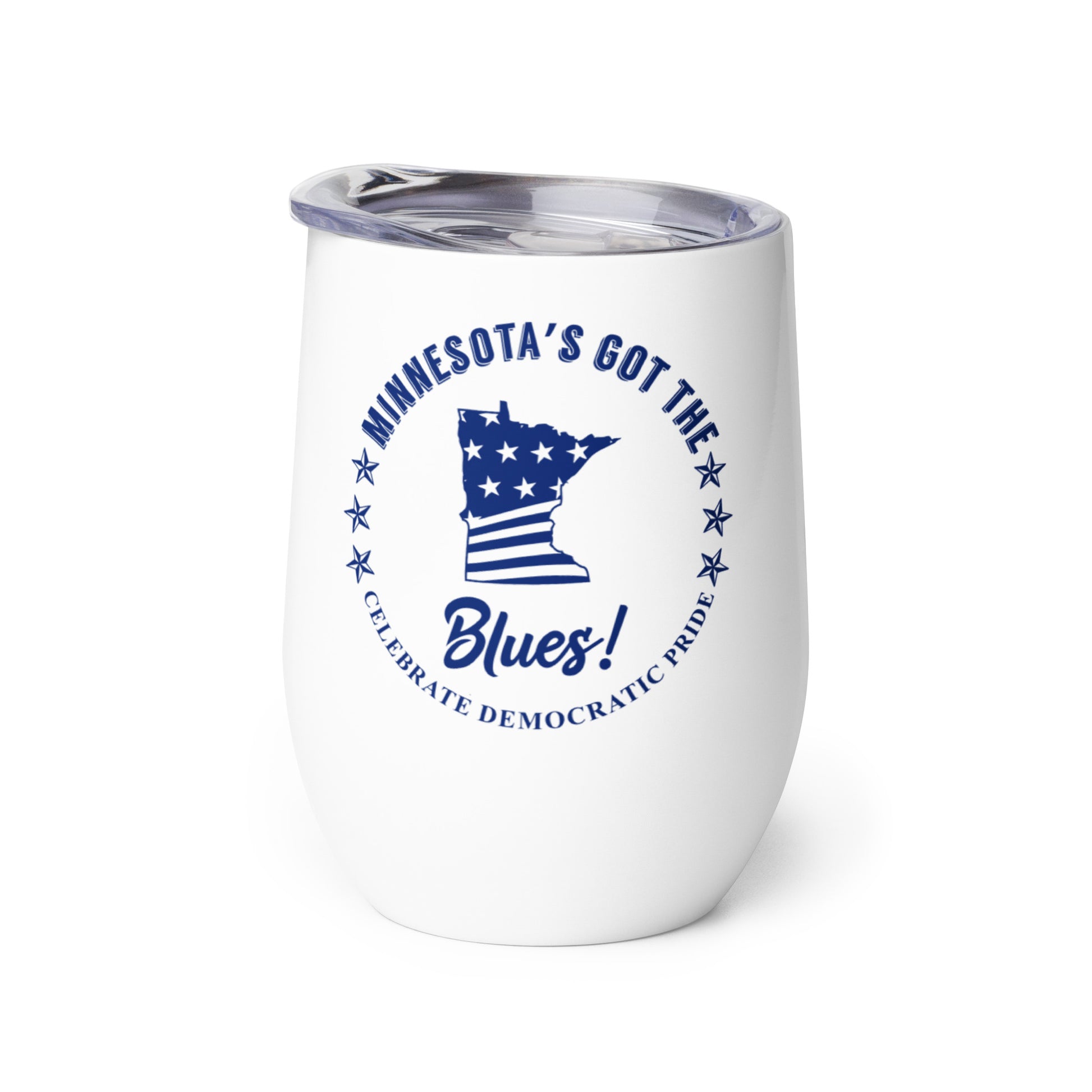 Minnesota Swag flag wine tumbler left