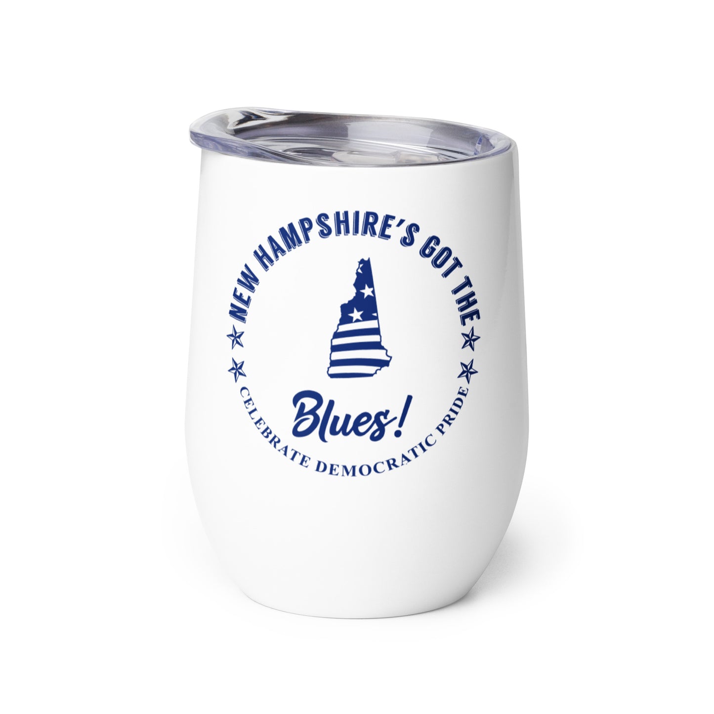 New Hampshire Swag flag wine tumbler left