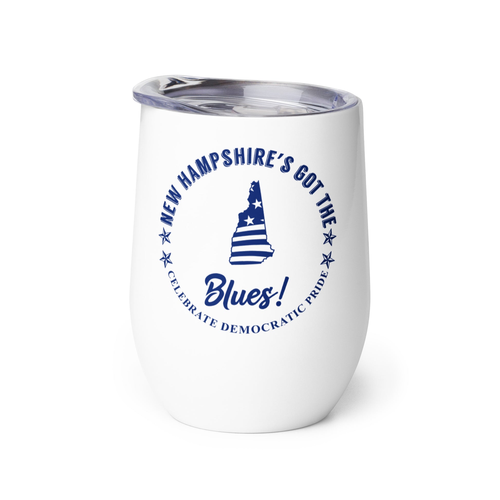 New Hampshire Swag flag wine tumbler left