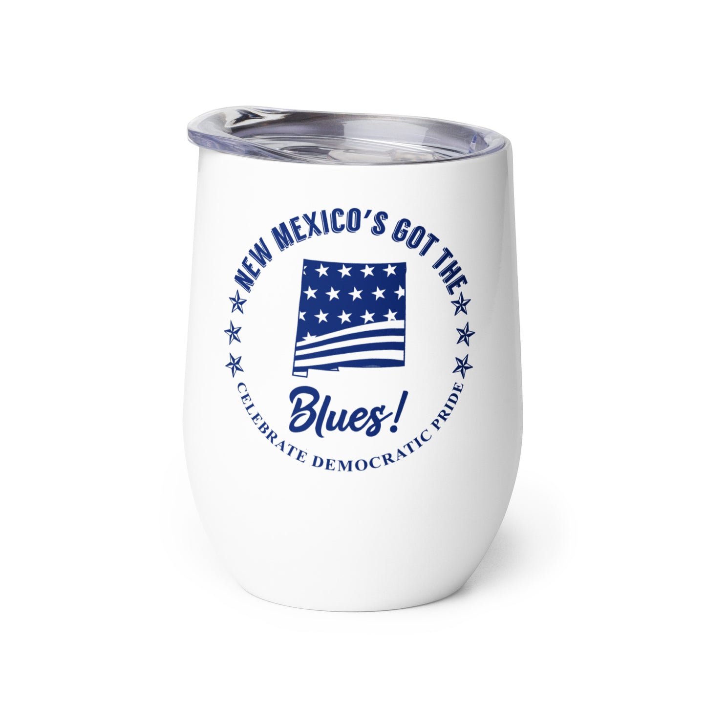 New Mexico Swag flag wine tumbler left