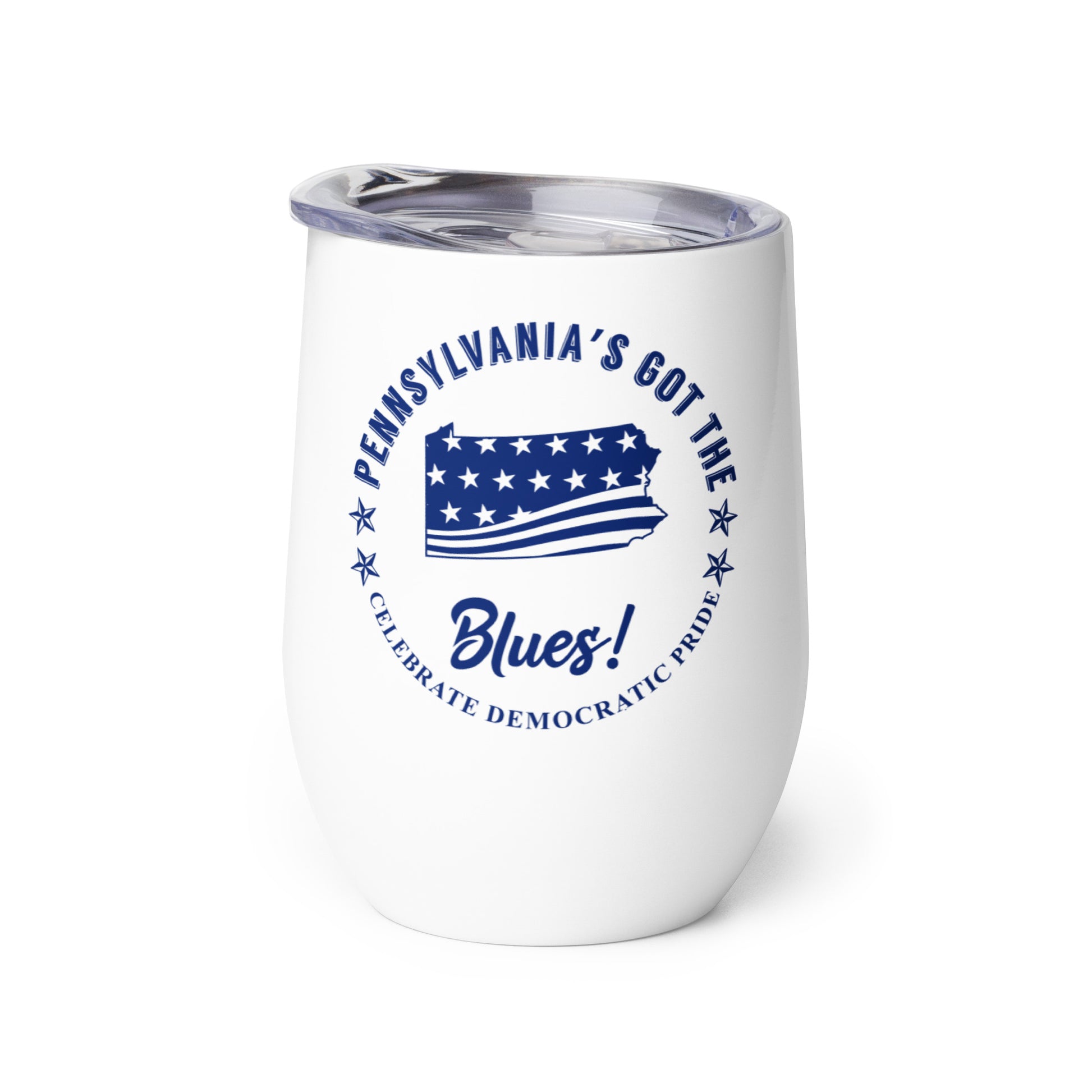 Pennsylvania Swag flag wine tumbler left