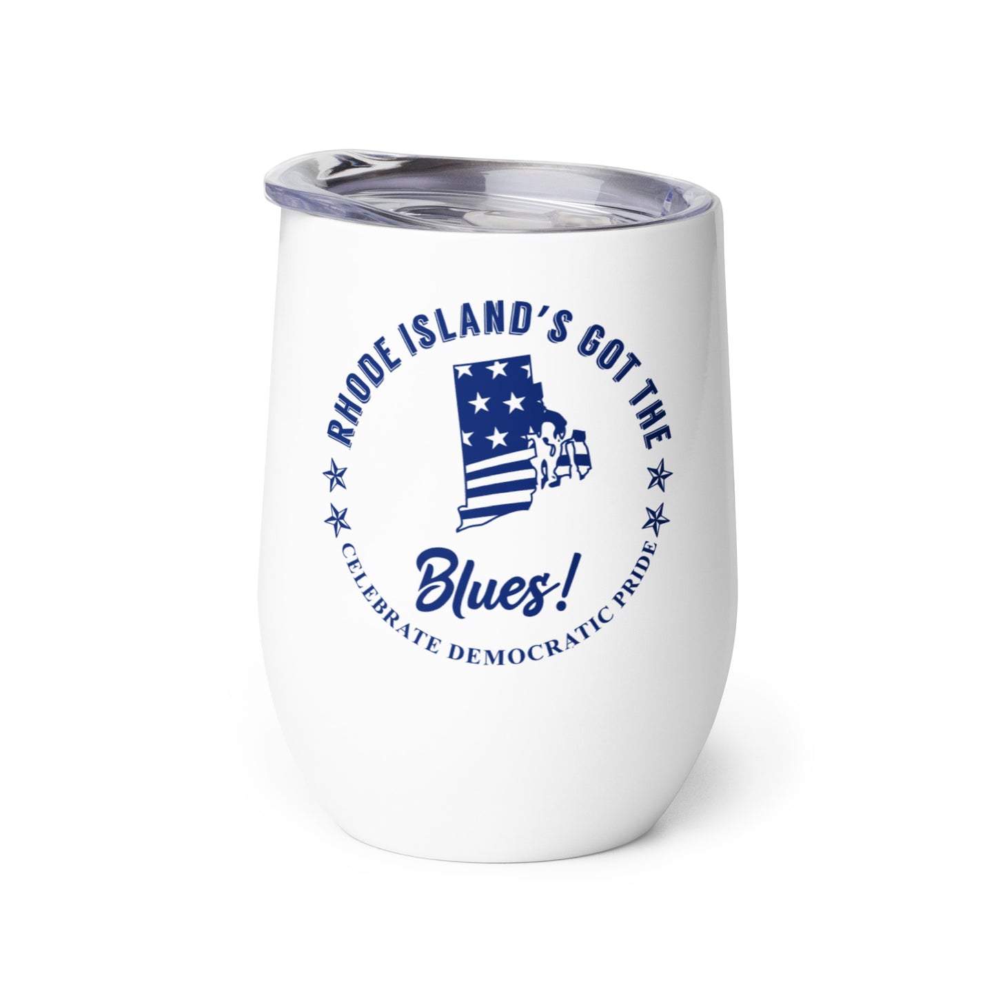 Rhode Island Swag flag wine tumbler left