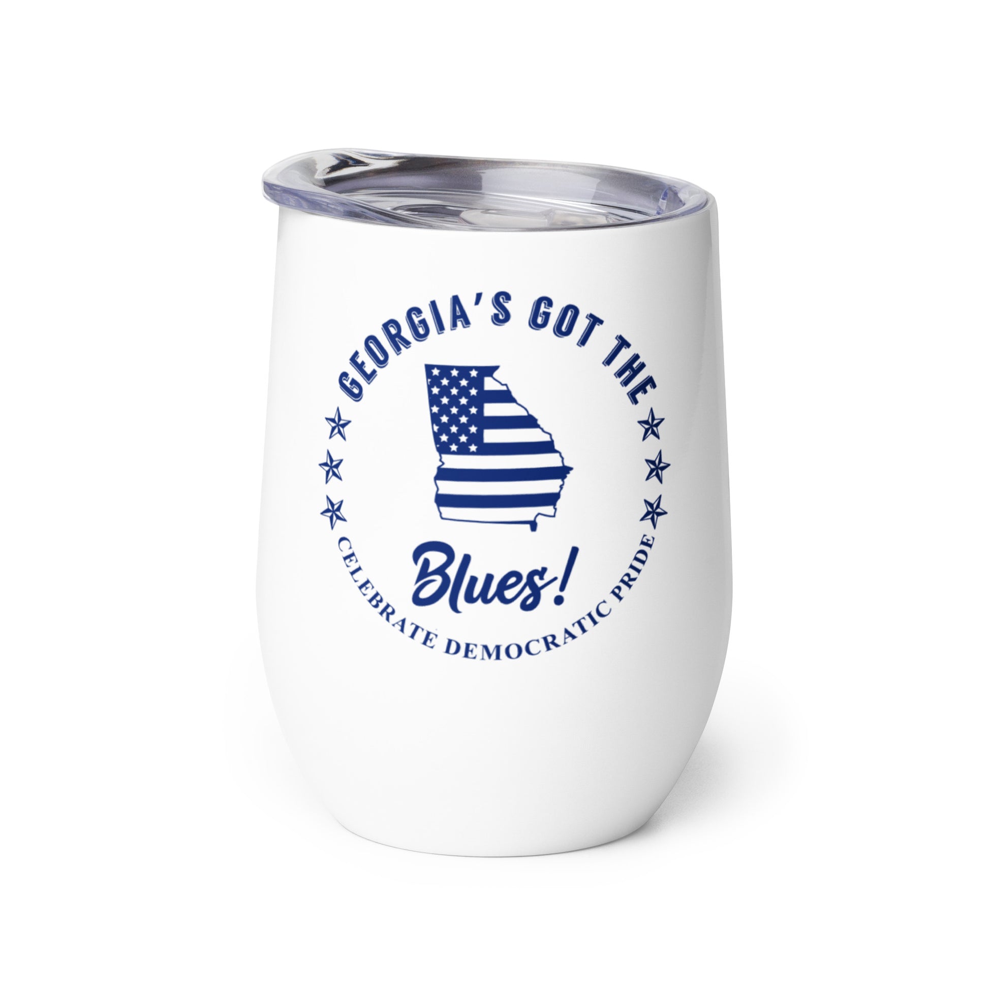 Georgia Traditional flag wine tumbler left