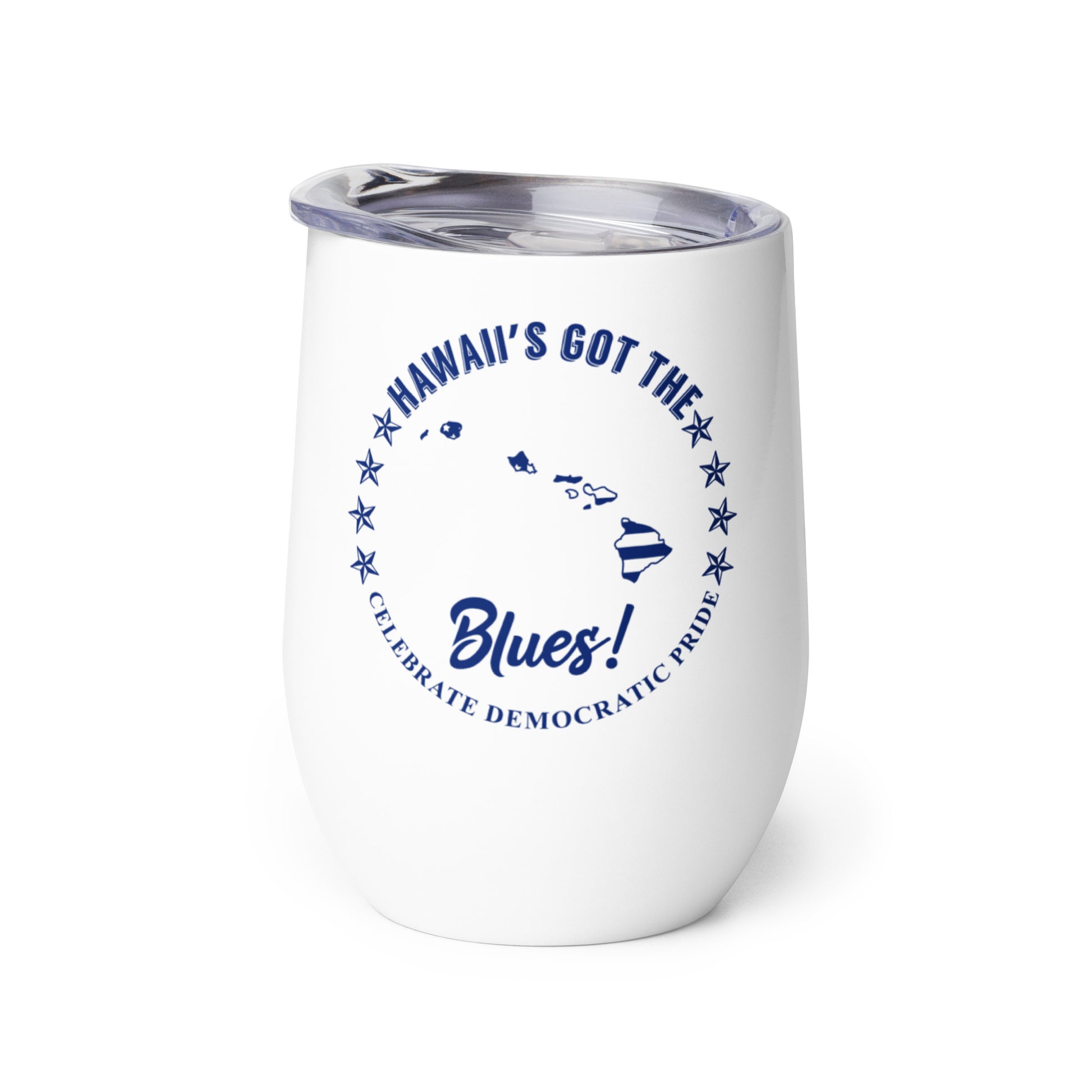Hawaii Traditional flag wine tumbler left