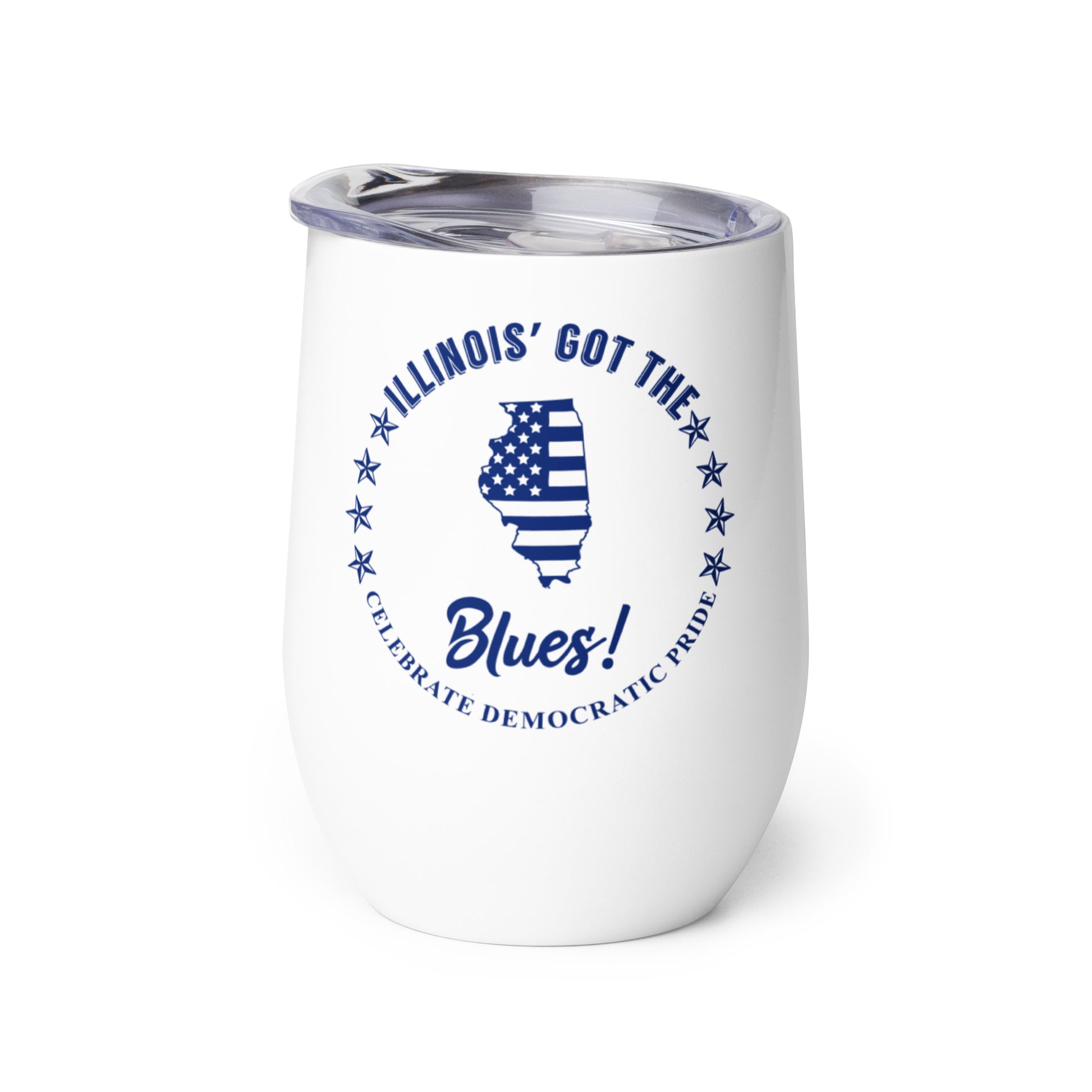 Illinois Traditional flag wine tumbler left