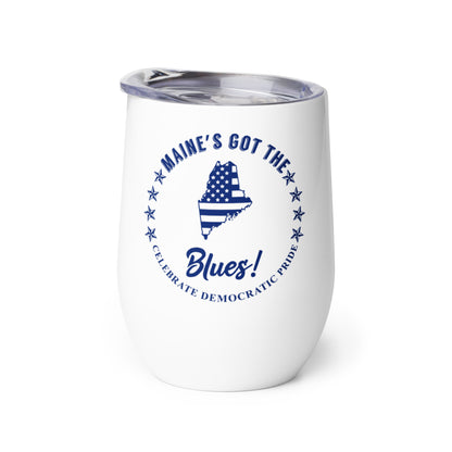 Maine Traditional flag wine tumbler left