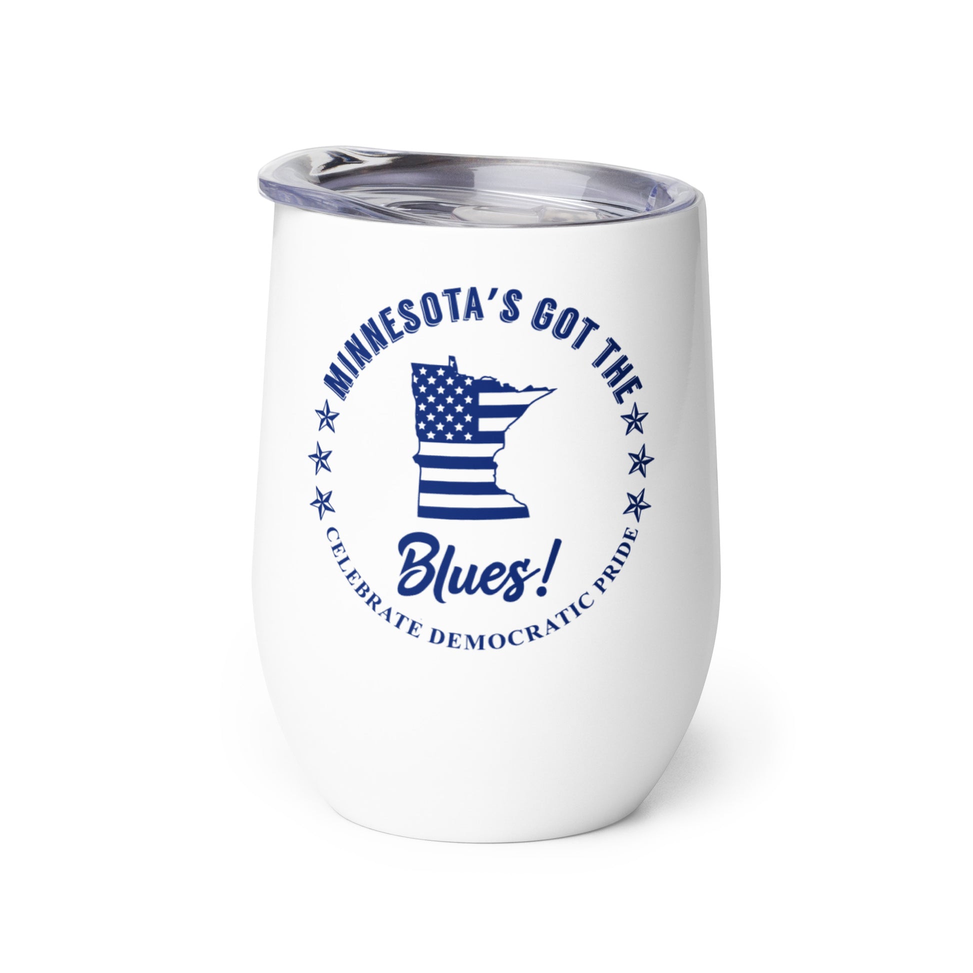 Minnesota Traditional flag wine tumbler left