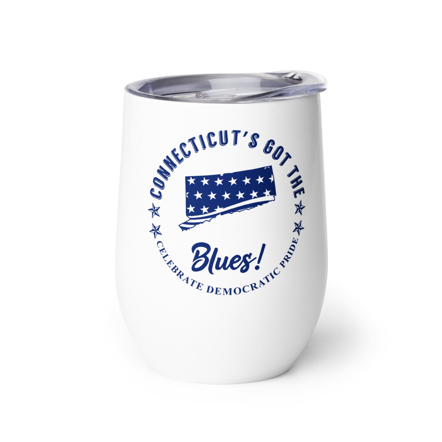 Connecticut Swag flag wine tumbler right