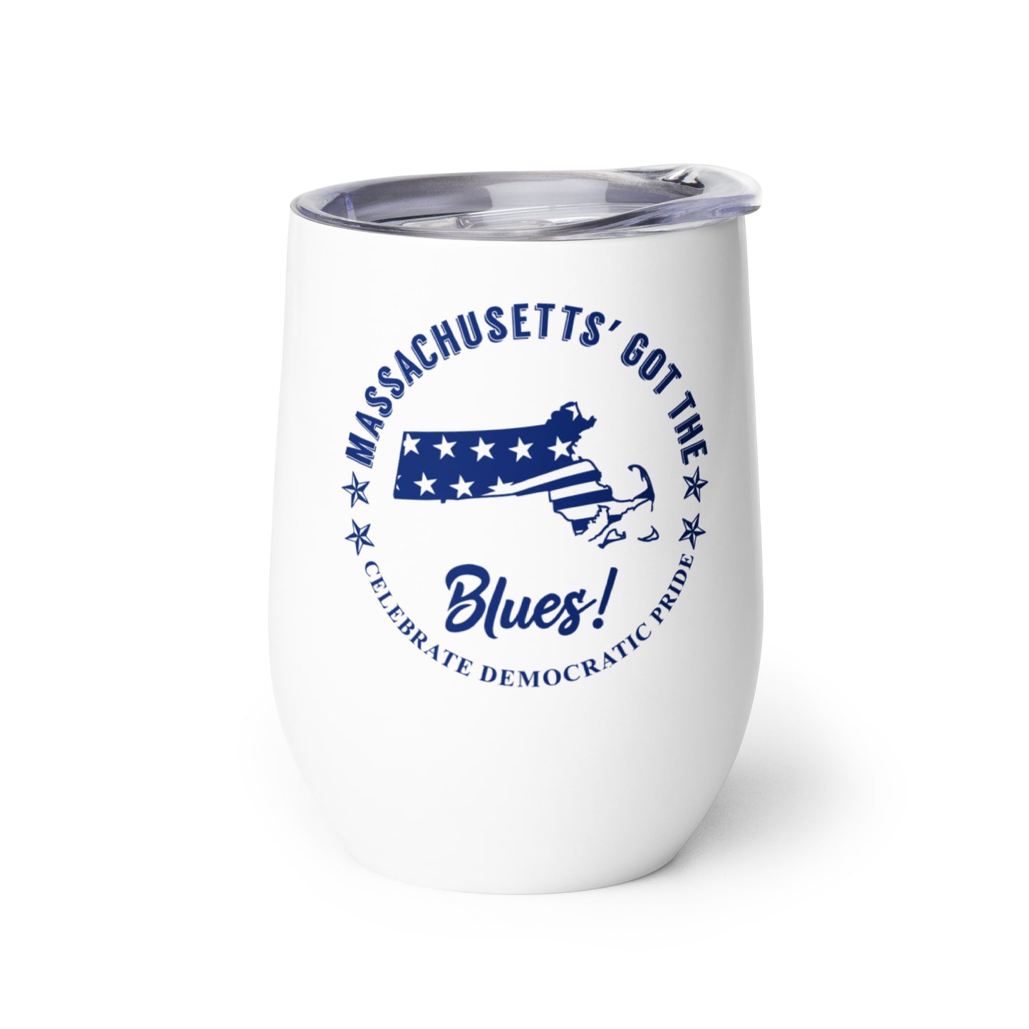 Massachusetts Swag flag wine tumbler right