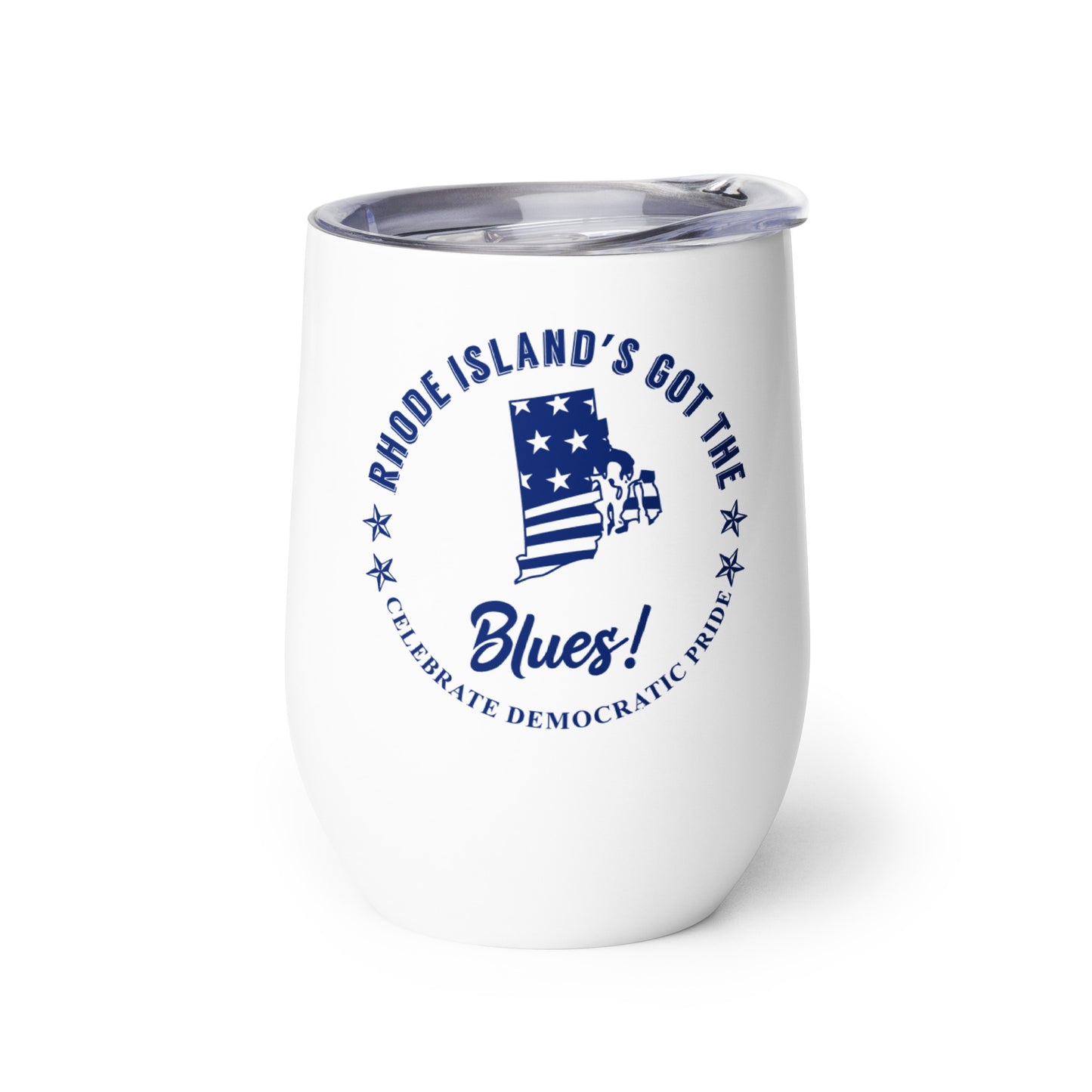 Rhode Island Swag flag wine tumbler right