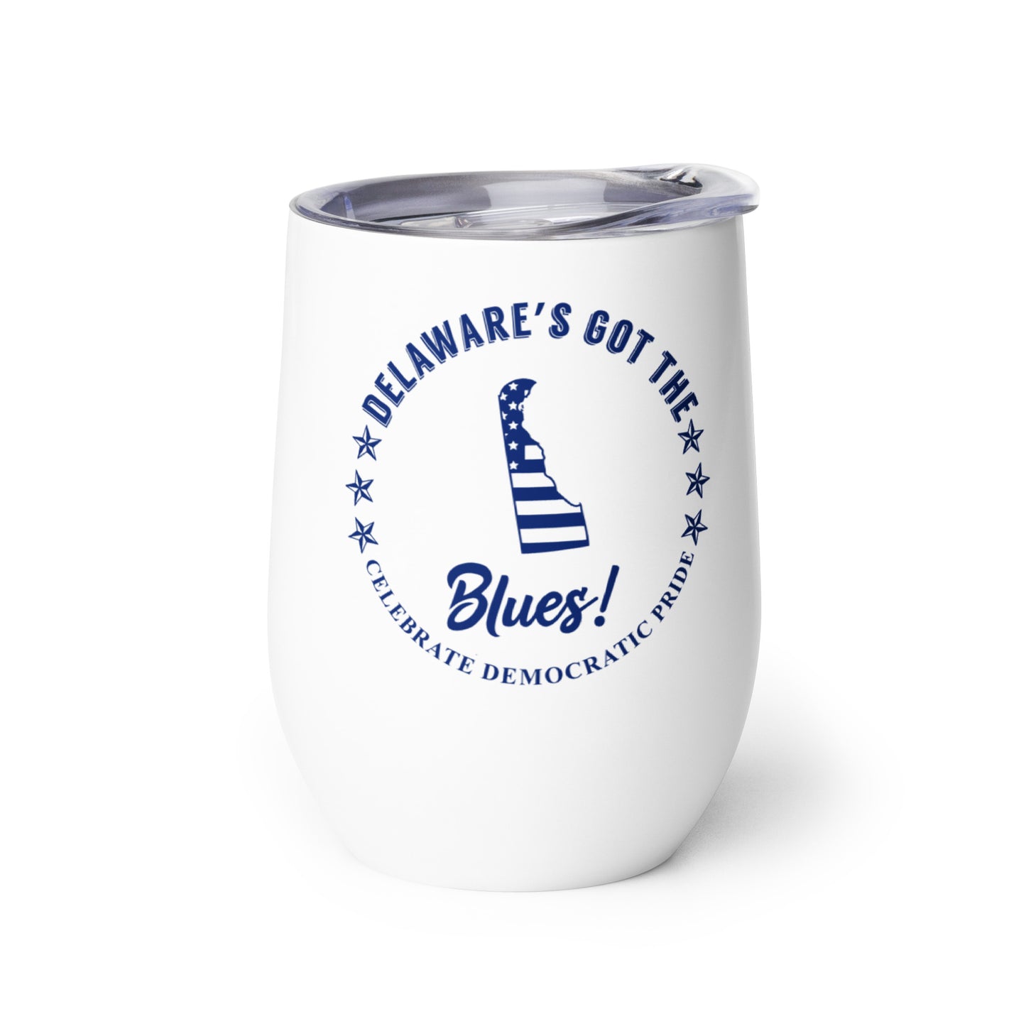Delaware Traditional flag wine tumbler right