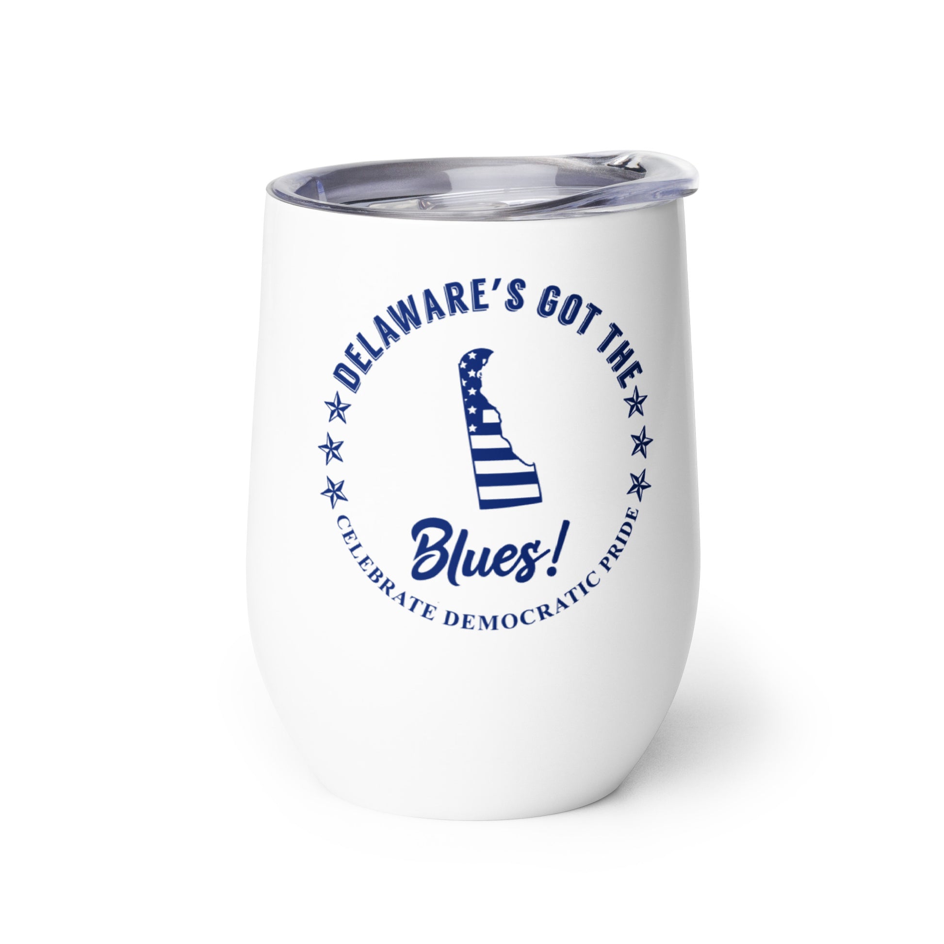 Delaware Traditional flag wine tumbler right