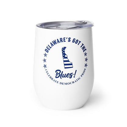 Delaware Traditional flag wine tumbler right