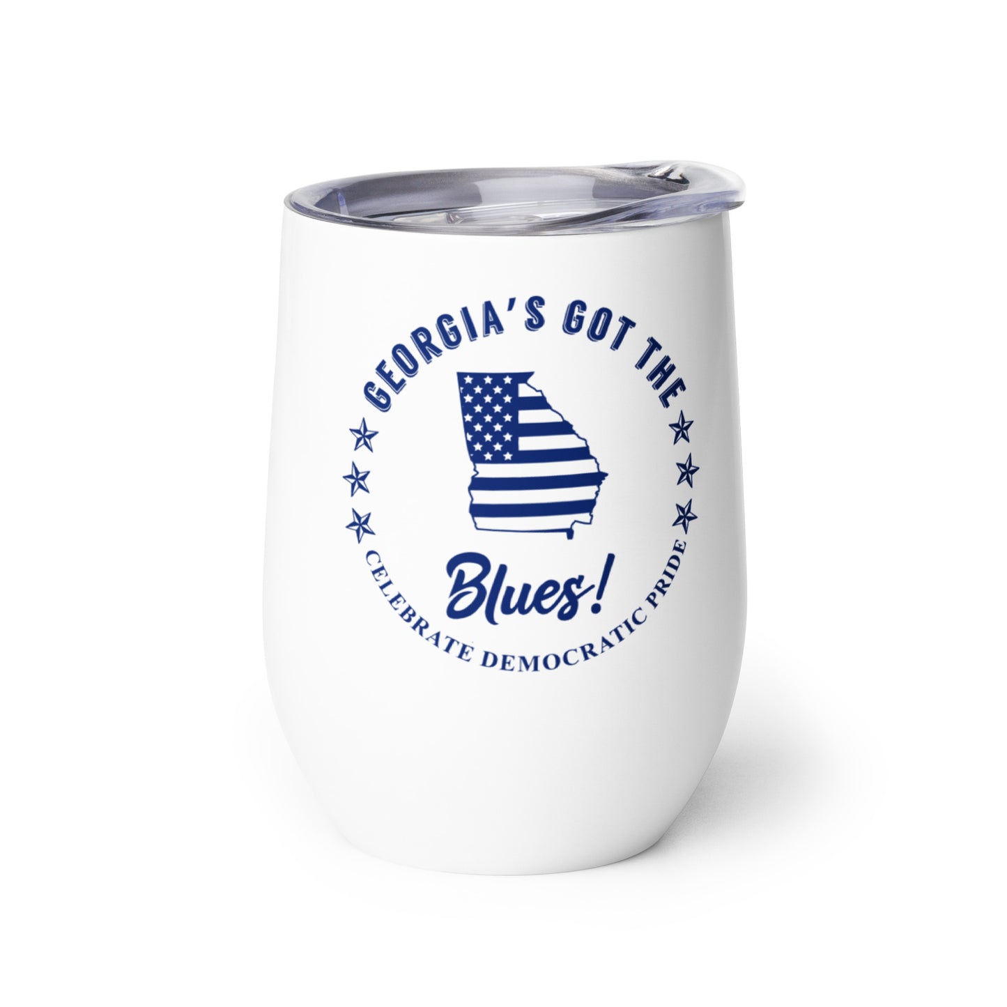 Georgia Traditional flag wine tumbler right
