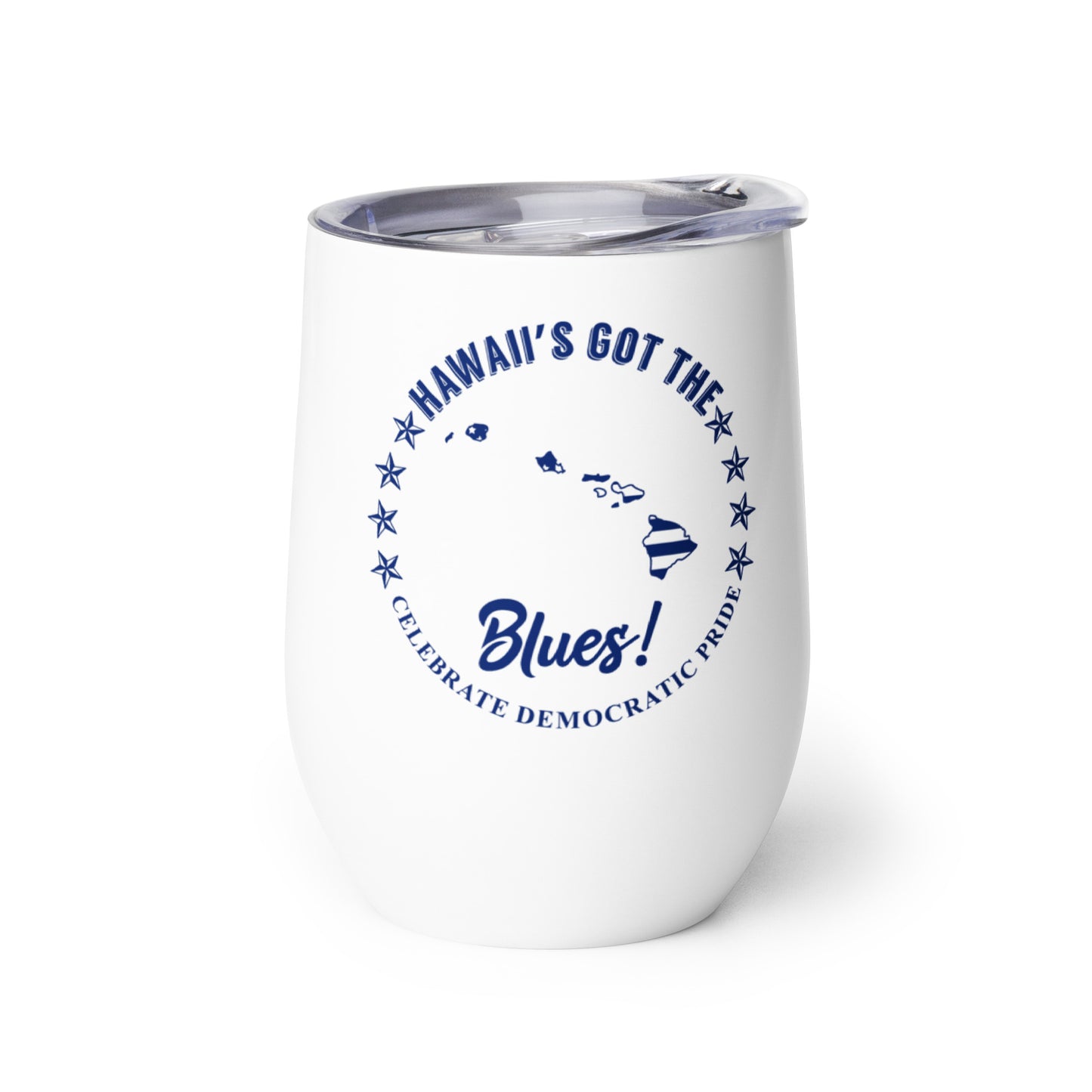 Hawaii Traditional flag wine tumbler right
