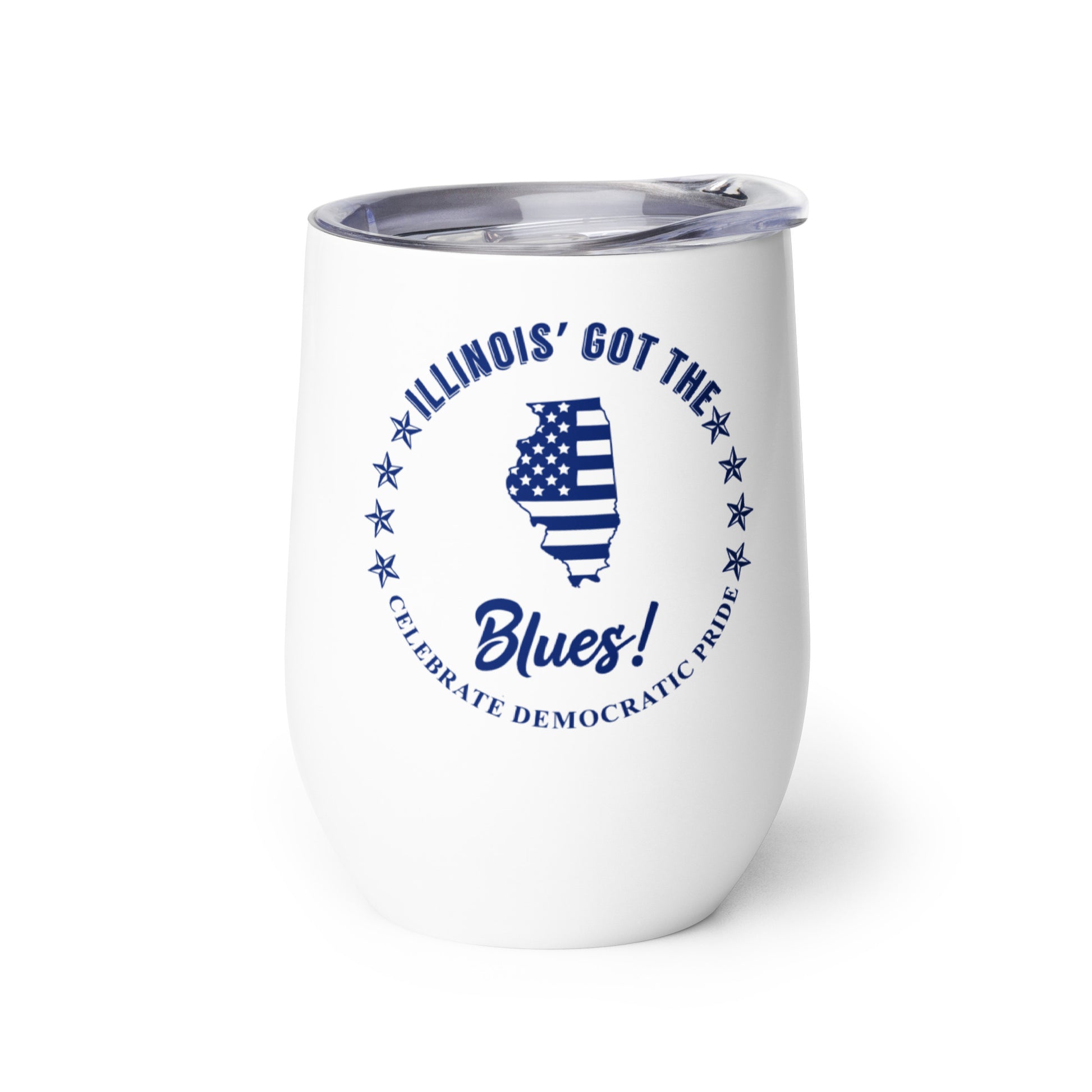 Illinois Traditional flag wine tumbler right