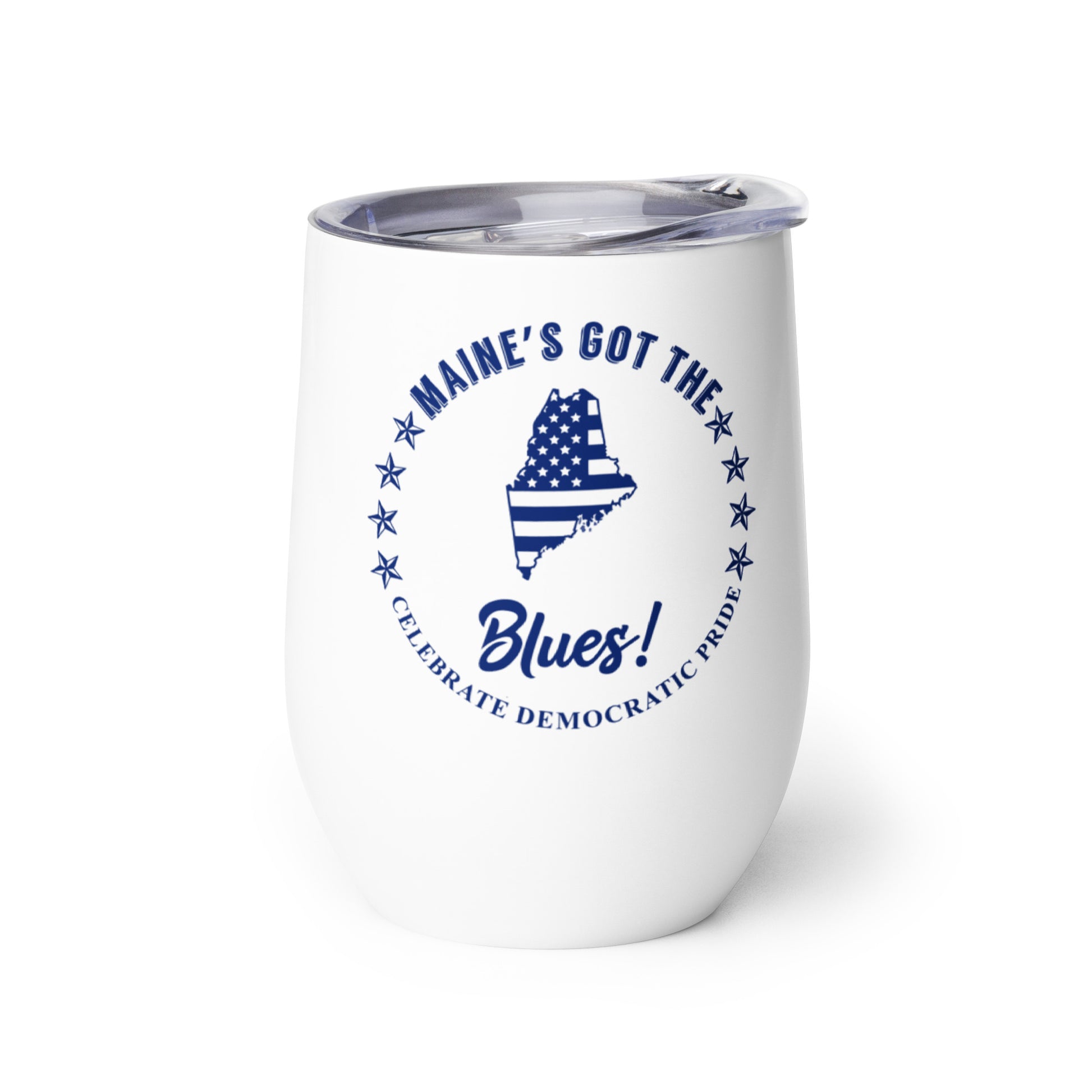Maine Traditional flag wine tumbler right
